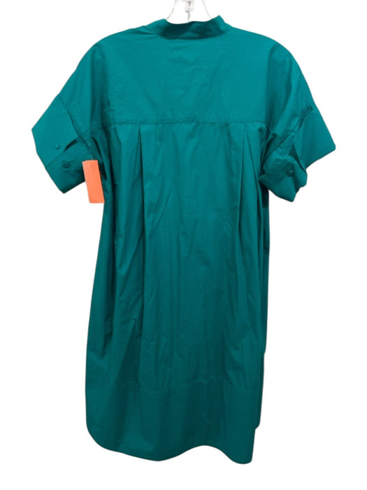 Julia Amory Size XS Teal Cotton Button Up Short Sleeve Dress Teal / XS