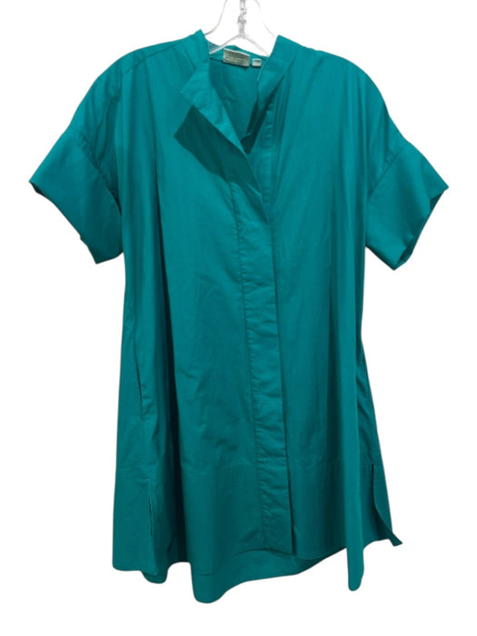 Julia Amory Size XS Teal Cotton Button Up Short Sleeve Dress Teal / XS