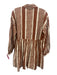 Cleobella Size Small Brown & White Cotton & Linen Long Sleeve Button Front Dress Brown & White / Small