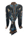 Farm Rio Size Small Black, Blue, Brown Viscose Blend Long Sleeve Floral Dress Black, Blue, Brown / Small