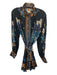 Farm Rio Size Small Black, Blue, Brown Viscose Blend Long Sleeve Floral Dress Black, Blue, Brown / Small
