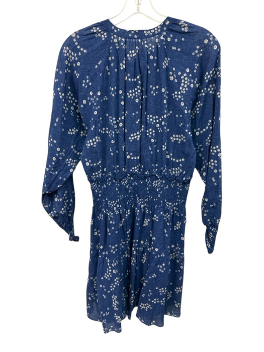 Apiece Apart Size Small Blue, White, Black Cotton Long Sleeve Floral Dress Blue, White, Black / Small
