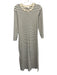 Pomander Place Size Small White & Navy Blue Cotton Blend Long Sleeve Dress White & Navy Blue / Small