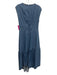 Frame Size Small Medium Wash Cotton Denim Sleeveless Gathered Tiered Midi Dress Medium Wash / Small
