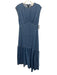 Frame Size Small Medium Wash Cotton Denim Sleeveless Gathered Tiered Midi Dress Medium Wash / Small