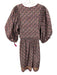 Hunter Bell Size Medium Pink, Purple, Gray Cotton Short Puff Sleeve Floral Dress Pink, Purple, Gray / Medium