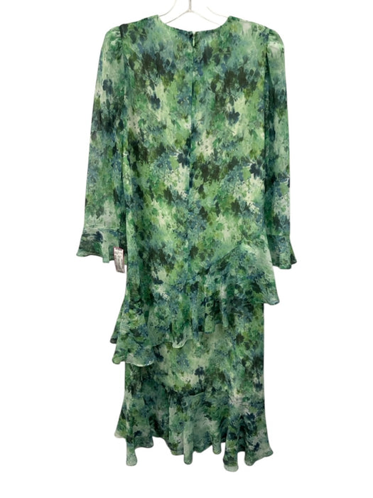 Tuckernuck Size Small Green, Blue, White Polyester Long Sleeve Floral Maxi Dress Green, Blue, White / Small