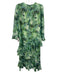 Tuckernuck Size Small Green, Blue, White Polyester Long Sleeve Floral Maxi Dress Green, Blue, White / Small