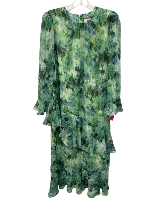 Tuckernuck Size Small Green, Blue, White Polyester Long Sleeve Floral Maxi Dress Green, Blue, White / Small