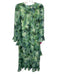 Tuckernuck Size Small Green, Blue, White Polyester Long Sleeve Floral Maxi Dress Green, Blue, White / Small