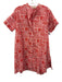 Julia Amory Size XS Red & White Cotton Short Sleeve Block Print Pockets Dress Red & White / XS