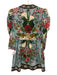 Farm Rio Size Small Blue, Red, Brown Cotton Long puff sleeve Floral Dress Blue, Red, Brown / Small
