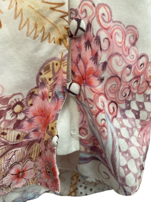 Anna Cate Size Medium White, Pink, Blue Cotton Blend Long Sleeve Short Set White, Pink, Blue / Medium