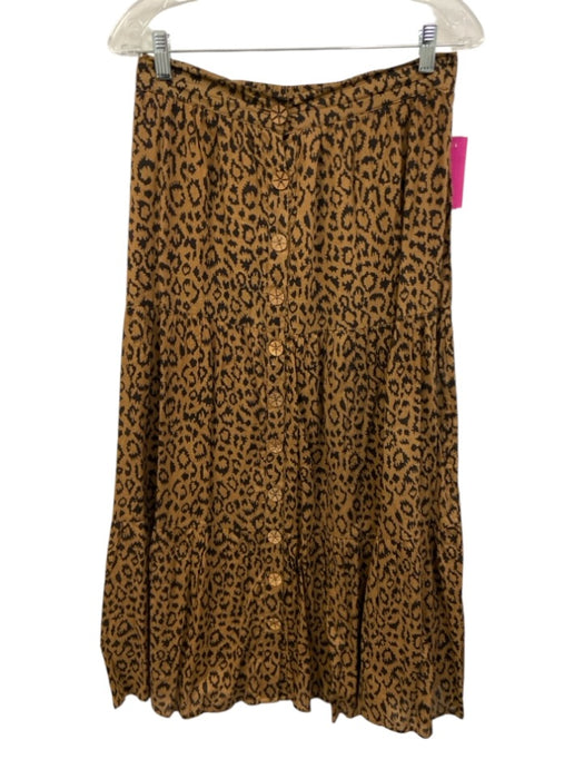 India Collection Emerson Fry Size S/M Brown & Black Cotton Long Sleeve Skirt Set Brown & Black / S/M