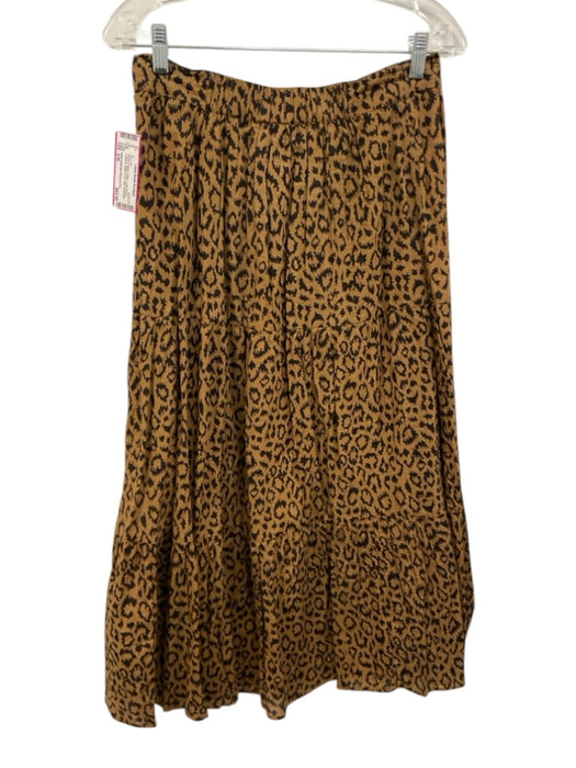 India Collection Emerson Fry Size S/M Brown & Black Cotton Long Sleeve Skirt Set Brown & Black / S/M