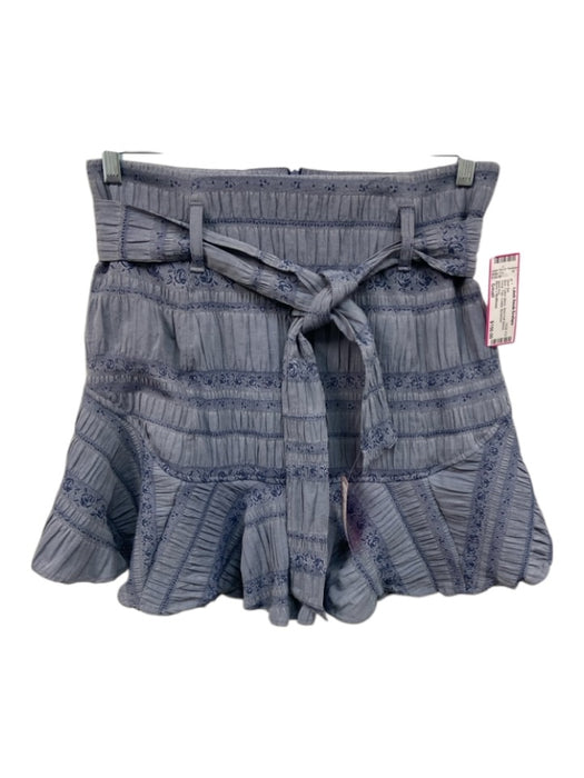 Never a Wallflower Size Small Blue Cotton Blend Short Puff Sleeve Polo Skirt Set Blue / Small
