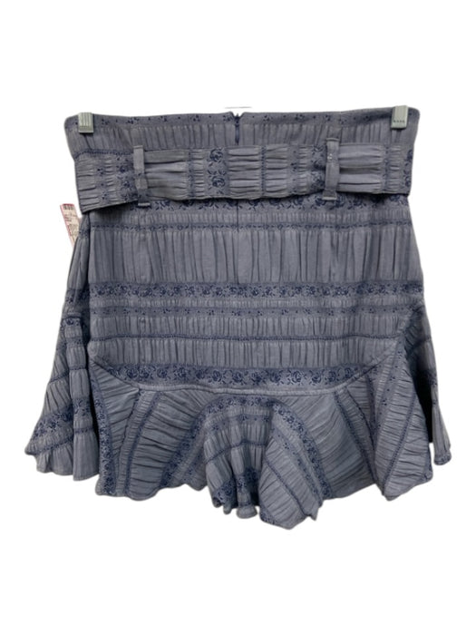 Never a Wallflower Size Small Blue Cotton Blend Short Puff Sleeve Polo Skirt Set Blue / Small