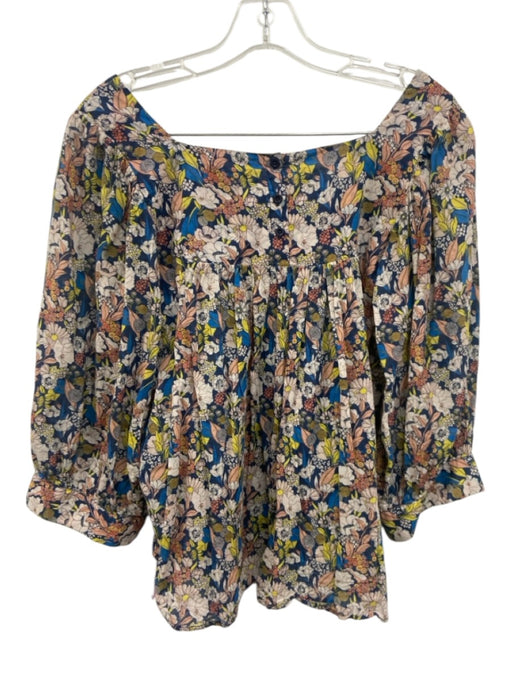 Apiece Apart Size S/M Blue, Pink, Yellow Cotton Long puff sleeve Midi Skirt Set Blue, Pink, Yellow / S/M
