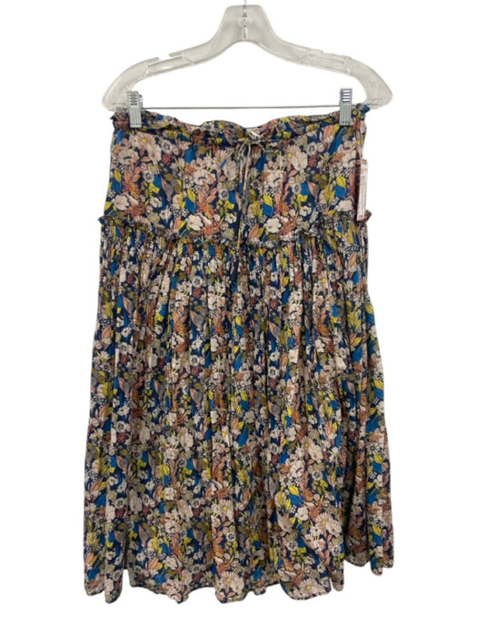 Apiece Apart Size S/M Blue, Pink, Yellow Cotton Long puff sleeve Midi Skirt Set Blue, Pink, Yellow / S/M