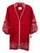 Hyacinth House Size Small Red & White Cotton Long puff sleeve Cross Stitch Dress Red & White / Small