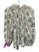 Innika Choo Size 1 Blue, Green, White Cotton Long Sleeve Floral V Neck Top Blue, Green, White / 1