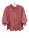 English Factory Size Small Red & White Cotton Half Sleeve Striped Collar Top Red & White / Small