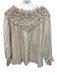 Mirth Size Small Beige Cotton & Silk Long Sleeve Scrunched Boat Neck Top Beige / Small