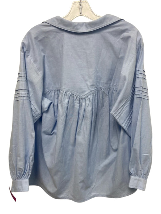 Hunter Bell Size Small Light Blue Polyester Blend Long Sleeve Patch Pocket Top Light Blue / Small