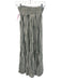 India Collection Emerson Fry Size XS/S Green & White Cotton Striped Tiered Skirt Green & White / XS/S