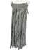 India Collection Emerson Fry Size XS/S Green & White Cotton Striped Tiered Skirt Green & White / XS/S