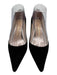 Stuart Weitzman Shoe Size 7.5 Black Leather Suede Pointed Toe Low Heel Pumps Black / 7.5