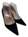 Stuart Weitzman Shoe Size 7.5 Black Leather Suede Pointed Toe Low Heel Pumps Black / 7.5
