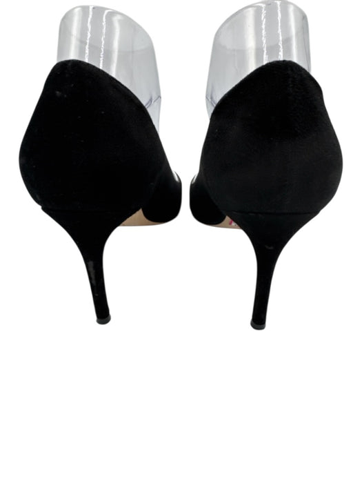 Stuart Weitzman Shoe Size 7.5 Black Leather Suede Pointed Toe Low Heel Pumps Black / 7.5