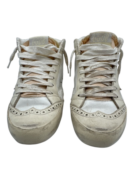Golden Goose Shoe Size 37 White, Gold, Pink Leather Upper Round Toe Sneakers White, Gold, Pink / 37