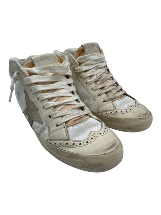 Golden Goose Shoe Size 37 White, Gold, Pink Leather Upper Round Toe Sneakers White, Gold, Pink / 37