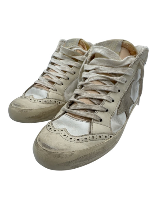 Golden Goose Shoe Size 37 White, Gold, Pink Leather Upper Round Toe Sneakers White, Gold, Pink / 37