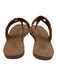 Larroude Shoe Size 6/7 Tan Brown Foam Thong Cut Out Gold Hardware Flat Sandals Tan Brown / 6/7