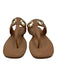 Larroude Shoe Size 6/7 Tan Brown Foam Thong Cut Out Gold Hardware Flat Sandals Tan Brown / 6/7