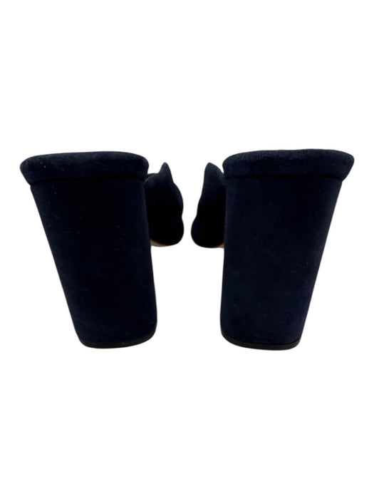 Loeffler Randall Shoe Size 7.5 Navy Blue Leather Suede Block Heel Peep Toe Pumps Navy Blue / 7.5