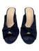 Loeffler Randall Shoe Size 7.5 Navy Blue Leather Suede Block Heel Peep Toe Pumps Navy Blue / 7.5