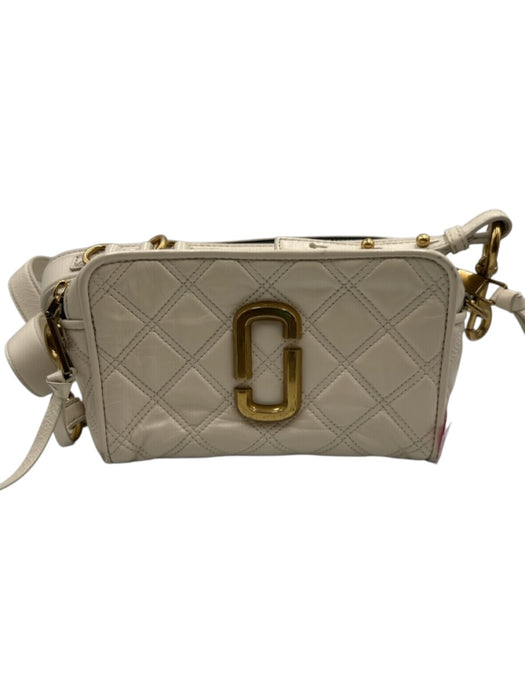 Marc Jacobs Cream White Lamb leather Zip Close Quilted Gold Hardware Bag Cream White / Small