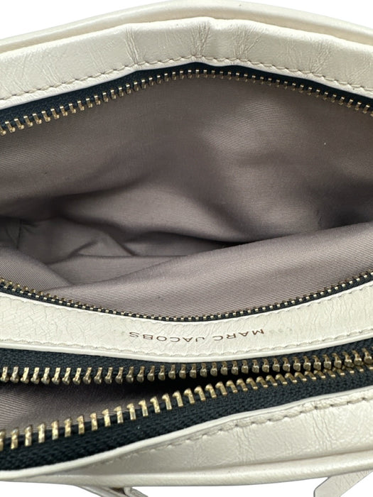 Marc Jacobs Cream White Lamb leather Zip Close Quilted Gold Hardware Bag Cream White / Small