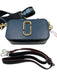 Marc Jacobs Blue, Black, Gold Saffiano Leather Zip Close Logo Color Block Bag Blue, Black, Gold / Small