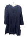 India Collection Emerson Fry Size M Navy Blue Cotton Swiss Dots Tiered Dress Navy Blue / M