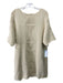 Mirth Size S Beige Cotton Knit Keyhole Back Short Sleeve Sweater Dress Dress Beige / S