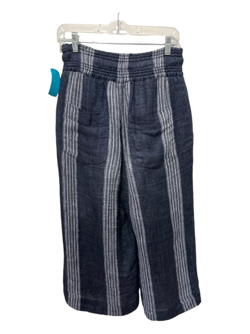 Sea New York Size 4 Navy Blue & White Cotton Elastic Drawstring Striped Pants Navy Blue & White / 4