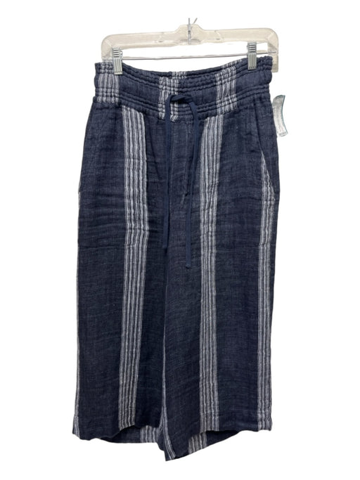 Sea New York Size 4 Navy Blue & White Cotton Elastic Drawstring Striped Pants Navy Blue & White / 4