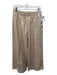 Velvet Size S Beige Polyurethane Elastic Waist Front Seam Crop Wide Leg Pants Beige / S