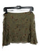 Knwls Size 4 Green & Brown Silk Blend Sheer Tie Side Mini Ruffle Skirt Green & Brown / 4