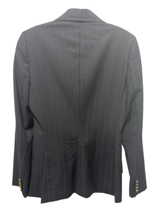 Dolce & Gabbana Size 42 Navy Blue Virgin Wool Vertical Pinstripe 2 button Jacket Navy Blue / 42